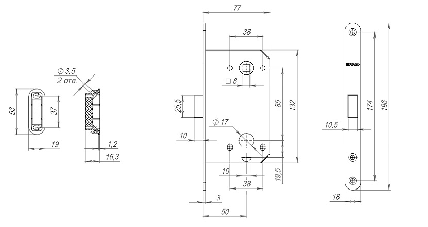 Врезной замок Fuaro M85C-50 NEW.png