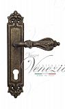 Дверная ручка на планке Venezia Florence CYL под цилиндр PL96 (ант. бронза)