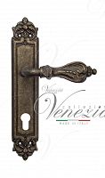 Дверная ручка на планке Venezia Florence CYL под цилиндр PL96 (ант. бронза)