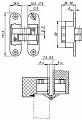 Дверная петля скрытой установки Armadillo мод. Architect 3D-ACH 60 SC (матовый хром) левая до 60кг