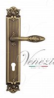 Дверная ручка на планке Venezia Casanova CYL под цилиндр PL97 (мат. бронза)
