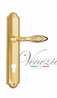 Дверная ручка на планке Venezia Casanova CYL под цилиндр PL98 (полир. латунь)