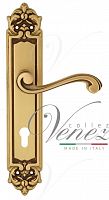 Дверная ручка на планке Venezia Vivaldi CYL под цилиндр PL96 (франц. золото)
