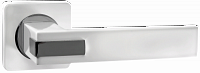 Дверная ручка RENZ DH 301-02 Катания SW/CP (супер белый/хром)