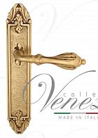 Дверная ручка на планке Venezia Anafesto PASS проходная PL90 (французское золото + коричневый)
