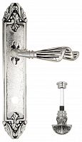Дверная ручка на планке Venezia Opera WC-4 сантехника PL90 (натуральное серебро + черный)