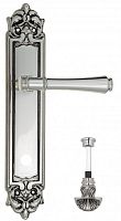Дверная ручка на планке Venezia Callisto WC-4 сантехническая PL96 (натуральное серебро + черный)