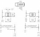 Фиксатор сантехнический Tupai 3045 RE прямоугольное основание (титан/141)