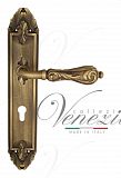 Дверная ручка на планке Venezia Monte Cristo CYL под цилиндр PL90 (мат. бронза)