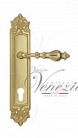 Дверная ручка на планке Venezia Gifestion CYL под цилиндр PL96 (полир. латунь)