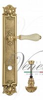 Дверная ручка на планке Venezia Colosseo WC-4 сантехническая PL97 (полир. латунь с белой керамикой паутинка)