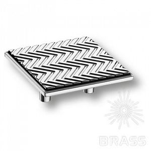 Мебельная ручка кнопка BRASS 4204 032MP02 (Глянцевый хром); ?>