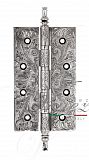 Дверная петля латунная с узором универ. Venezia CRS012 152мм (полированный хром + черный)