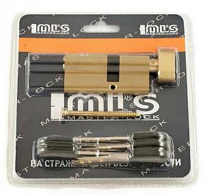 Цилиндровый механизм Master Lock 70мм (40х30Т) ключ/вертушка (золото); ?>