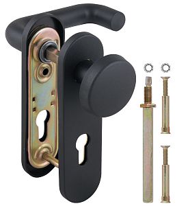 Дверная ручка на планке Fuaro DH-043P-KNOB NE нейлон квадрат 9x90мм (черный); ?>