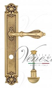 Дверная ручка на планке Venezia Anafesto WC сантехническая PL97 (французское золото + коричневый); ?>