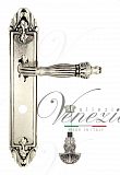 Дверная ручка на планке Venezia Olimpo WC-4 сантехническая PL90 (натур. серебро + чернение)