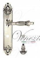Дверная ручка на планке Venezia Olimpo WC-4 сантехническая PL90 (натур. серебро + чернение)