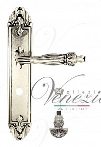 Дверная ручка на планке Venezia Olimpo WC-4 сантехническая PL90 (натур. серебро + чернение); ?>
