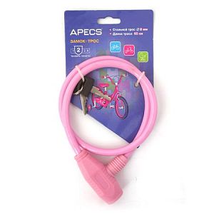 Замок велосипедный Apecs PD-81-65CM-PINK (англ. ключ); ?>