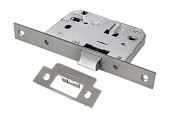 Врезной замок RENZ LB 2070 plastic MBN (матовый черный никель) сантехнический с пластиковым языком