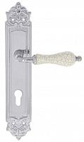 Дверная ручка на планке Extreza Dana Crackle 306 CYL под цилиндр PL02 (полированный хром) F04