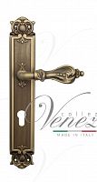 Дверная ручка на планке Venezia Florence CYL под цилиндр PL97 (мат. бронза)