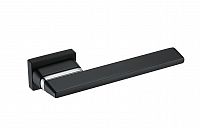 Дверная ручка Fantom на прямоугольной розетке Джулия FM 110-60 MB/CP (матовый черный/хром блестящий)