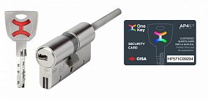 Цилиндровый механизм Cisa AP4 S 100мм (70/30Т) ключ/шток (никель); ?>