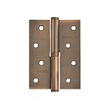 Петля разъёмная НОРА-М 750-4" (100*75*2,5) без колп. (старая медь) правая