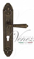 Дверная ручка на планке Venezia Vignole CYL под цилиндр PL90 (ант. бронза)