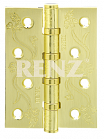 Дверная петля универ. RENZ DECOR 100мм (матовая латунь) декоративная с узором FL 100-4BB FH SG