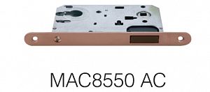 Врезной замок Zambrotto MAC8550 (50х85мм) магнитный под цилиндр AC (медь); ?>