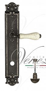 Дверная ручка на планке Venezia Colosseo WC сантехническая PL97 (ант. серебро с белой керамикой паутинка); ?>