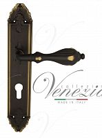 Дверная ручка на планке Venezia Anafesto CYL под цилиндр PL90 (темная бронза)