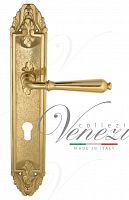 Дверная ручка на планке Venezia Classic CYL под цилиндр PL90 (полир. латунь)