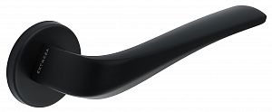 Дверная ручка Extreza Hi-Tech Slim GIRA 108 R12 круглое основание F22 (черный матовый); ?>