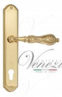 Дверная ручка на планке Venezia Monte Cristo CYL под цилиндр PL02 (полир. латунь)