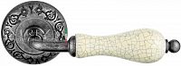 Дверная ручка Extreza DANA CRACKLE (Дана кракле) 306 на розетке R04 античное серебро F45