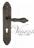 Дверная ручка на планке Venezia Monte Cristo CYL под цилиндр PL90 (ант. серебро)