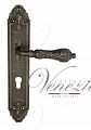 Дверная ручка на планке Venezia Monte Cristo CYL под цилиндр PL90 (ант. серебро)