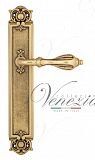 Дверная ручка на планке Venezia Anafesto PASS проходная PL97 (французское золото + коричневый)