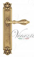 Дверная ручка на планке Venezia Anafesto PASS проходная PL97 (французское золото + коричневый)