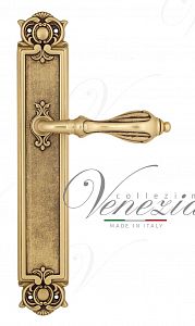 Дверная ручка на планке Venezia Anafesto PASS проходная PL97 (французское золото + коричневый); ?>