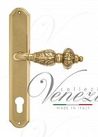 Дверная ручка на планке Venezia Lucrecia CYL под цилиндр PL02 (полир. латунь)