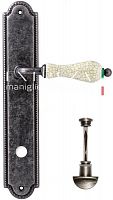 Дверная ручка на планке Extreza Dana Crackle 306 WC сантехническая PL03 (античное серебро) F45