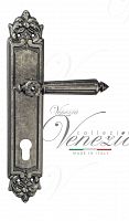 Дверная ручка на планке Venezia Castello CYL под цилиндр PL96 (ант. серебро)