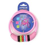 Замок велосипедный Apecs PD-82-65CM-CODE-PINK (кодовый)