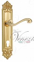 Дверная ручка на планке Venezia Vivaldi CYL под цилиндр PL96 (полир. латунь)