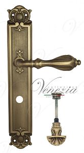 Дверная ручка на планке Venezia Anafesto WC-4 сантехническая PL97 (матовая бронза); ?>
